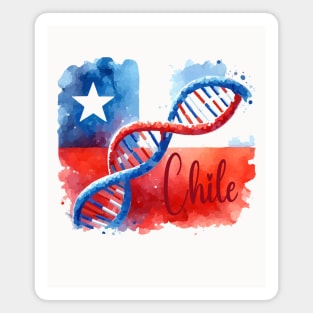 Chilean Flag Watercolor DNA Strand Art Magnet